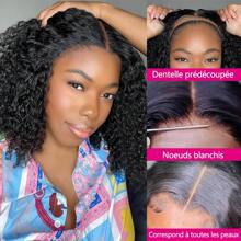 10-16inch Curly Wear And Go Glueless Short Bob Wig Human Hair Ready To Wear Human Hair Wigs For Women 4x4 Wet And Wavy Bob Wigs Human Hair 180% Density Brazilian Hair 10A Top Quality 3 Days Delivery - Natural Black - 查看 2