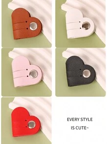 15/8/6/3/1pc 心形线收纳器、USB 线收纳器、皮革线收纳器、心形管理耳机绕线器、线束固定器、整理耳机线、可爱耳机盒礼物，适合女性女孩 - 彩色 - 查看 9