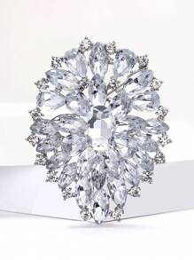 Trâm cài pha lê đính đá Rhinestone Cluster Trâm cài cho phụ nữ Trâm cài thủy tinh lớn Thời trang Phụ kiện thường ngày Quà tặng - Kính lớn - Xem 1