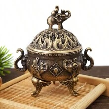 1pc Elephant Incense Burner, Metal Animal Elephant & Bird Shaped Incense Holder, Suitable For Spa, Yoga & Meditation, Home Decor & Unique Gift Idea, Incense Stand, Room Decor, Creative Incense Plate