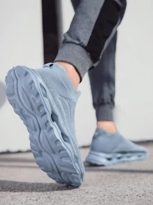 Zapatillas de suela gruesa para hombre talla grande - Zapatos casuales cómodos y ligeros, diseño slip-on, unisex, antideslizante, de corte bajo para todas las estaciones, adecuados para correr y caminar