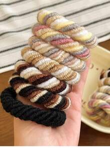 2 件套彩色发带，高弹力彩虹色马尾辫夹，发箍，随机混合