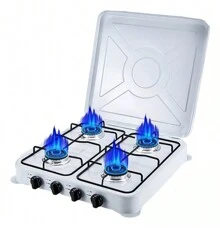 Parrilla De Gas Estufa De Mesa 4 Quemadores Acero Inoxidable - Plateado - Ver 1