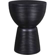 East At Main Indigo Road By Egypt Sherrod Carved Solid Wood Round Coffee Table, Contemporary Drum Design With Pedestal Base (Coffee Table) - 茶几 - 查看 1