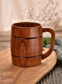 KEMORELA 2/4 pièces Chope à bière en bois avec poignée, Tasse à thé anti-brûlure en bois de jujube, Tasse à café, Tasse à eau, Tasse à lait pour le petit-déjeuner, Tasse portable, Tasse en bois massif pour restaurant/hôtel/restaurant commercial/Fête de l'Aïd al-Adha Moubarak