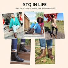 Women's Combat Boots Lace Up Ankle Booties - グレー - チェックする 9