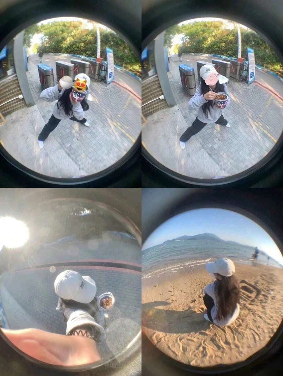 一套趣味手机鱼眼镜头，手机镜头放大镜鱼眼自拍便携镜头摄影（本套装仅包含两个鱼眼镜头，长焦镜头和短焦镜头不可用） - 彩色 - 查看 1