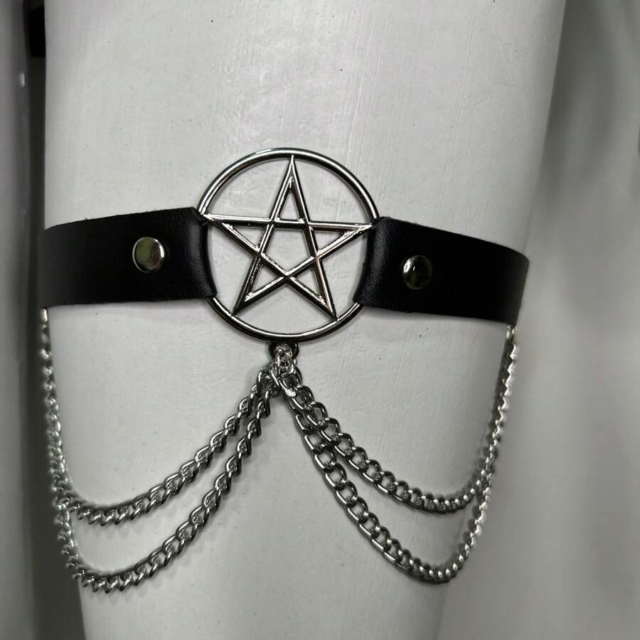 Leg Harness Thin Chain Punk Thigh Pentagram Promotion - H214 - Xem 1