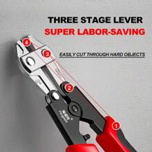 1pc Mini Bolt Cutter, Made Of Chrome-Vanadium Alloy Steel, Fast And Sharp, Labor-Saving Operation, Used To Cut Wire, Bar Steel, Hard Copper Wire, Stranded Wire, Etc., Also Known As Wire Rope Bolt Cutter.