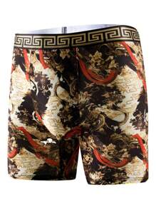 5pcs Pack Mythical Goku Black Design Men Long Boxer Briefs, Lightweight Male Underwear