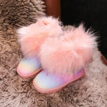 Botas de piel sintética arcoíris para niños, para uso casual diario
