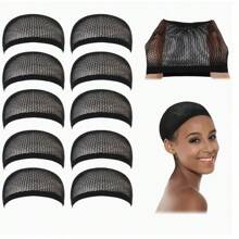 liangyuan Gorro de malla para peluca, tonos de piel y gorro de malla negra, gorro de red cerrada universal para mujeres y hombres, gorro trenzado con forro, antideslizante y transpirable, calcetines de nylon, gorros para pelucas para elaboración y cuidado de pelucas, Halloween, disfraces