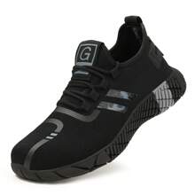 GUYISA Safety Shoes Black Steel Baotou Anti-Impact Anti-Puncture Soft Lightweight Four Seasons Can Penetrate Air Leisure Sports Work Shoes - Black - View 8