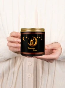 1 Jar Candle (Rama Decoration) Family Bedroom Living Room Brown Vial Scented Candle Cup, High Quality Soy Wax, Freesia, Lavender Fragrance, Handmade Gift, Festive Family Atmosphere Decoration Candle (100g Wax About 3.5oz) Can Burn For 2.5-3 Hours, Rama Atmosphere Tabletop Decoration, Moon Star Scented Candle, Thank You For Your Gift, Candle, Rama, Gift, 1pc Rama - Multicolor - View 7