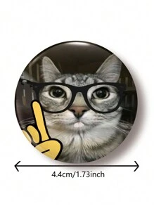 1 件 4.4 厘米/1.73 英寸图案徽章、别针、纽扣翻领别针，适合固定在衣服、包包、背包上，可作为送给朋友和家人的有趣礼物 - 彩色 - 查看 2