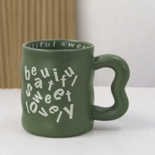 1 件粉色 350 毫升陶瓷英式个性化咖啡杯，适合成人和儿童返校