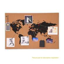 RIMEMO Cork Board World Map With Push Pins And Screws, Bulletin Board With World Map - Cork - View 2