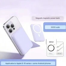 2024 Version Wireless Portable Charger, Mini 5,000MA And Power Bank Compatible With Magnetic Safety Battery Pack PD 20ww/USB-C Data Cable, Suitable For IPhone 16/15/14/13/12/11/10 Series, Universal Android Nfc Magnetic Charging Feature Phone