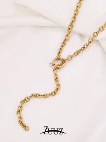 1 件复古不锈钢毛衣链项链女式螺旋纽扣长项链珠宝派对最佳朋友礼物 - 項鍊 - 查看 13