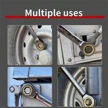 6mm-32mm 铬钒固定头棘轮扳手套装，固定头扳手，英制和公制单位组合扳手，72 齿活动头棘轮扳手，螺母修理工具，开口环形组合扳手修理手动工具，适用于汽车维修、家电制造、建筑施工