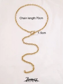 1 件复古不锈钢毛衣链项链女式螺旋纽扣长项链珠宝派对最佳朋友礼物 - 項鍊 - 查看 6