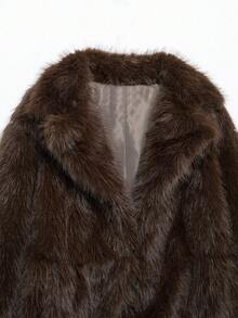 INDEFEIR 冬季新款女装欧洲美式仿皮草保暖宽松时尚外套