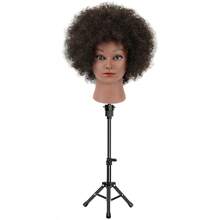 假发支架三脚架，适用于美发师练习造型展示，真人发模特头，美容娃娃训练头，可调节金属支架 - 彩色 - 查看 8