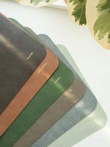 Alfombrilla de ratón personalizada con estampado en caliente de nombre, tapete de escritorio de piel sintética personalizado con monograma dorado, regalo hecho a mano, alfombrilla de escritorio personalizada, alfombrilla de ratón grande personalizada, tapete de escritorio personalizado, decoración de oficina elegante, regalo para amigos - Multicolor - Ver 4