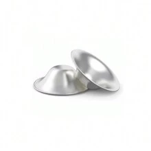 2 Stücke versilberte Brustschilde, 1 Paar versilberte Stillbecher, versilberte Stillbecher mit Schutzabdeckung, wiederverwendbare versilberte Stillbecher, anti-oxidative versilberte Stillbecher