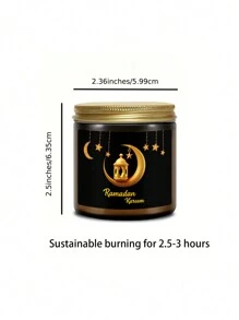 1 Jar Candle (Rama Decoration) Family Bedroom Living Room Brown Vial Scented Candle Cup, High Quality Soy Wax, Freesia, Lavender Fragrance, Handmade Gift, Festive Family Atmosphere Decoration Candle (100g Wax About 3.5oz) Can Burn For 2.5-3 Hours, Rama Atmosphere Tabletop Decoration, Moon Star Scented Candle, Thank You For Your Gift, Candle, Rama, Gift, 1pc Rama - Multicolor - View 10