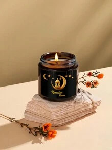 1 Jar Candle (Rama Decoration) Family Bedroom Living Room Brown Vial Scented Candle Cup, High Quality Soy Wax, Freesia, Lavender Fragrance, Handmade Gift, Festive Family Atmosphere Decoration Candle (100g Wax About 3.5oz) Can Burn For 2.5-3 Hours, Rama Atmosphere Tabletop Decoration, Moon Star Scented Candle, Thank You For Your Gift, Candle, Rama, Gift, 1pc Rama - Multicolor - View 3