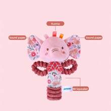 1 件新生儿彩色可爱动物摇铃棒，带皱纹纸的毛绒安抚婴儿摇铃棒，婴儿抓握棒和牙胶娃娃，适合作为新生儿礼物 - 彩色 - 查看 9