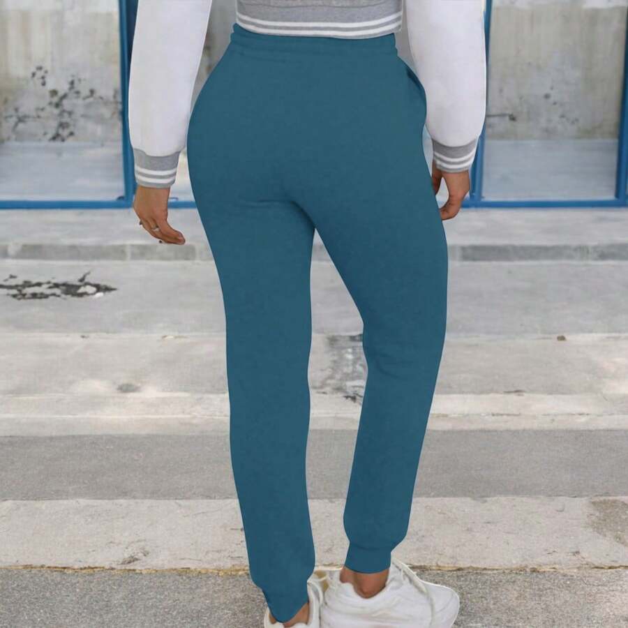 CASUAL SPORTS PANTS FOR DAILY USE WITH ADJUSTABLE DRAWSTRING - Cadet Blue - View 1