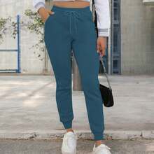 CASUAL SPORTS PANTS FOR DAILY USE WITH ADJUSTABLE DRAWSTRING - Cadet Blue - View 2