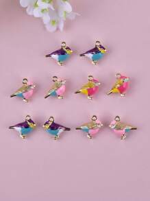 10pcs 3D Bird Shaped Zinc Alloy DIY Jewelry Pendant - Bird - View 1