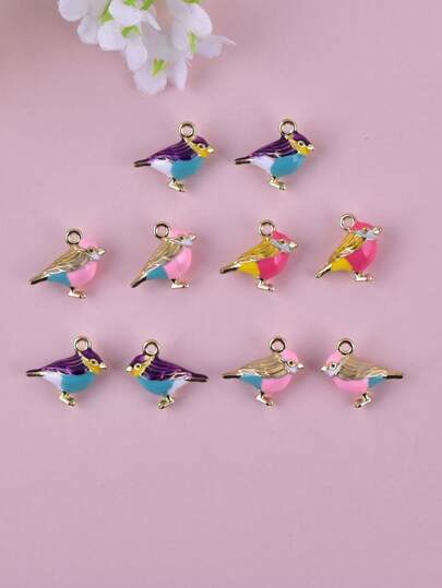 10pcs 3D Bird Shaped Zinc Alloy DIY Jewelry Pendant