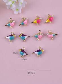 10pcs 3D Bird Shaped Zinc Alloy DIY Jewelry Pendant - Bird - View 3