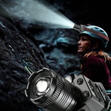 1/2x Headlamp Rechargeable LED Zoom Headlight Head Torch USB Line Waterproof New - Silver - View 6