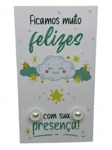 50 Lembrancinhas Aniversários Tag Ficamos Felizes Brincos