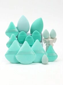 14 pezzi Set di spugne per il trucco, inclusi 3 cuscinetti per cipria, 3 mini cuscinetti per cipria, 2 grandi pennelli per trucco, 3 mini pennelli per trucco, 3 mini cuscinetti ad aria. Adatti per applicare BB cream, fondotinta e correttore per creare un aspetto impeccabile. Realizzati in morbido velluto, appositamente progettati per contouring, occhi e aree difficili da raggiungere