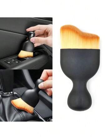 1pc Car Cleaning Brush-Super Soft Bristles, Gentle Cleaning, Multifunctional Dust Removal Tool For Car Interior, Deep Cleaning Of Hard-To-Reach Areas, Necessary Car Care Accessories.