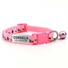 Custom Engraved Pet ID Collar With Bell - Cute Cartoon Kitten Design, Adjustable Polyester Strap For Dogs & Cats, Includes Personalized Name Tag With Owner's Phone Number - Durable Anti-Lost Accessory, Perfect Gift For Pets - Multicolor - View 10