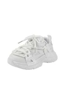 1 Pair Anti-Slip Soft Bottom Breathable Mesh Fabric Students' Everyday Sports Shoes, Suitable For Boys & Girls - White - View 6