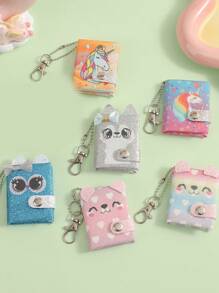 1pc Cartoon Mini Pendant Keychain Book Unicorn Notepad Cute Pocket Notebook Gift Book Simple Style Students Taking Notes Daily Little Fairy Fresh And Simple Fashion Personalized Send To Others General,School Supplies,Back To School