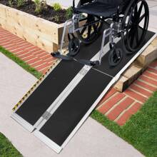 Studyset 2/3/4/5/7/8/9/10FT Wheelchair Ramp, Portable Aluminum Folding Handicap Ramp, 600 LBS Capacity Non-Slip Threshold Ramp, Mobility Ramp For Home Wheelchairs Steps Doorways - 8Ft - View 8