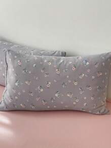 3 件套 Ditsy Floral 提花水洗棉被套装，1 个羽绒被套和 2 个枕套，面料柔软舒适，适合所有季节卧室家居 - 深灰色 - 查看 10