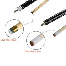 1 件 57 英寸台球杆，双关节缠绕斯诺克球杆，145 厘米标准台球杆，9 毫米小头青铜 Vertex 尖头，13 毫米大头白色蕾丝木专业重量杆身 - 黑與白 - 查看 9