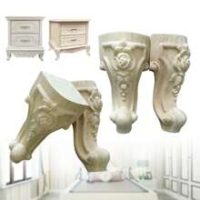4x patas de muebles de madera, patas de muebles, patas de gabinete, patas de sofá, patas de mesa, patas de sofá, patas de muebles - color de la madera - Ver 5