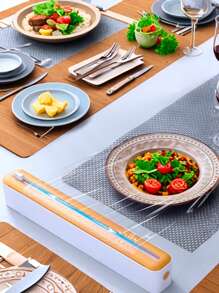 1pc Kitchen Cling Film Dispenser With Cutter, Plastic Food Wrap Roll Holder - Multi-Functional Plastic Cutter For Cling Film, Baking Paper, And Foil - Essential Kitchen Organizer For Food Preservation And Storage,For Christmas, New Year, Wedding, Birthday Party Gift, Kitchen Accessories, Kitchen Decor, Room Decor, Home Decor - One Size - View 2