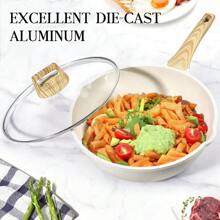 GiPP Nonstick Deep Frying Pan 11 Inch Saute Pan With Lid PFOA PFOS APEO Free - 白色 - 查看 3